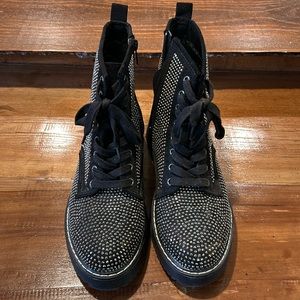 Madden Girl sparkle rhinestone combat boots size 7.5